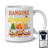 Personalized Hanging With My Gnomies; Lovely Thanksgiving Custom Name 3 Gnomes Plaid T-Shirt