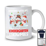 Personalized Hanging With My Kindergarten Snowmies; Joyful Christmas Custom Name 3 Snowman; Teacher T-Shirt