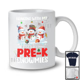 Personalized Hanging With My Pre-K Snowmies; Joyful Christmas Custom Name 3 Snowman; Teacher T-Shirt