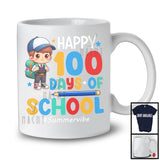 Personalized Happy 100 Days Of School, Lovely Summer Vacation Custom Name Boy, Flowers Students T-Shirt