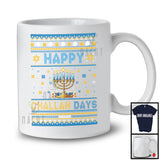 Personalized Happy Challah Days; Awesome Hanukkah Menorah Sweater; Custom Name Family T-Shirt