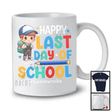 Personalized Happy Last Day Of School, Lovely Summer Vacation Custom Name Boy, Flowers Students T-Shirt