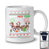 Personalized Happy Moo Year; Amazing Christmas Custom Name Three Cows; Sweater Farmer T-Shirt