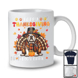 Personalized Happy Thanksgiving; Amazing Custom Name Turkey Bulldog; Fall Leaves T-Shirt