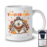 Personalized Happy Thanksgiving; Amazing Custom Name Turkey Samoyed; Fall Leaves T-Shirt