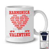 Personalized Harmonica Is My Valentine; Amusing Hearts Custom Name Musical Instruments Player T-Shirt