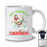 Personalized Have Yourself A Clucking Christmas; Amazing Custom Name Chicken Flower; Farmer T-Shirt