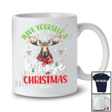 Personalized Have Yourself A Moose Christmas; Amazing Custom Name Moose Flower; Farmer T-Shirt