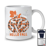 Personalized Hello Fall; Cute Halloween Thanksgiving Pumpkin Plaid; Custom Name Bearded Dragon T-Shirt