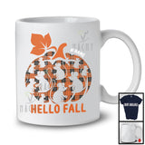 Personalized Hello Fall; Cute Halloween Thanksgiving Pumpkin Shape Plaid; Custom Name Rat T-Shirt