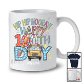 Personalized Hip Hip Hooray Happy 100th Day; Lovely Custom Name School Bus Driver; Teacher T-Shirt