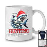 Personalized Hunting Squad; Scary Christmas Santa Shark Sea Animal; Custom Name Family T-Shirt