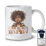 Personalized I Am Black History; Lovely Black History Month Custom Name Afro Boy; Melanin African T-Shirt