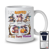 Personalized I Am Haunted By 5 Tiny Furry Witches; Lovely Halloween Custom Name Cat; Family T-Shirt