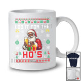 Personalized I Do It For The Ho's; Joyful Christmas Custom Name Afro Santa Drinking Beer; Sweater T-Shirt