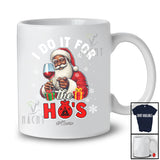 Personalized I Do It For The Ho's; Joyful Christmas Custom Name Afro Santa Drinking Wine; Drunker T-Shirt