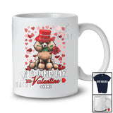 Personalized I Found My Valentine; Lovely Poodle Holding Rose Hearts; Custom Name Couple T-Shirt