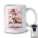 Personalized I Found My Valentine; Lovely Whippet Holding Rose Hearts; Custom Name Couple T-Shirt