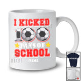 Personalized I Kicked 100 Days Of School; Awesome Custom Name Boys Soccer Player Sport T-Shirt