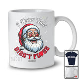 Personalized I Know You Didn't Floss; Joyful Christmas Santa Face; Custom Name Dental Dentist T-Shirt