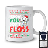 Personalized I Know You Didn't Floss; Joyful Christmas Sweater Tooth; Custom Name Dentist Dental T-Shirt