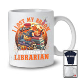 Personalized I Lost My Broom I Became A Librarian; Scary Halloween Custom Name Jobs T-Shirt