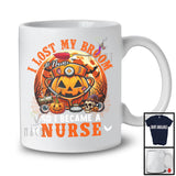 Personalized I Lost My Broom I Became A Nurse; Scary Halloween Custom Name Jobs T-Shirt