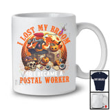 Personalized I Lost My Broom I Became A Postal Worker; Scary Halloween Custom Name Jobs T-Shirt