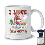 Personalized I Love Being A Grandma; Lovely Christmas Leopard Plaid Gnome; Custom Name Family T-Shirt