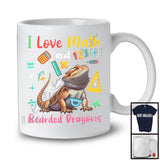 Personalized I Love Math And Bearded Dragons; Lovely Custom Name Teacher Student Team T-Shirt