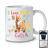 Personalized I Love Math And Cats; Lovely Custom Name Cats; Teacher Student Team T-Shirt