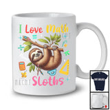 Personalized I Love Math And Sloths; Lovely Custom Name Sloths; Teacher Student Team T-Shirt