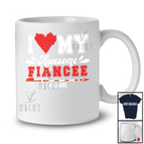 Personalized I Love My Awesome Fiancee; Lovely Valentine's Day Hearts; Custom Name Couple T-Shirt