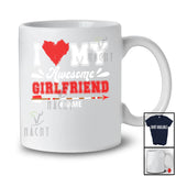 Personalized I Love My Awesome Girlfriend; Lovely Valentine's Day Hearts; Custom Name Couple T-Shirt