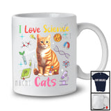 Personalized I Love Science And Cats; Lovely Custom Name Cats; Teacher Student Team T-Shirt