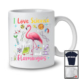 Personalized I Love Science And Flamingos; Lovely Custom Name Teacher Student Team T-Shirt