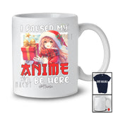 Personalized I Paused My Anime To Be Here; Amusing Christmas Custom Name Kawaii Girl Santa T-Shirt