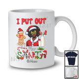 Personalized I Put Out For Santa; Lovely Christmas Custom Name Santa Afro Man; Plaid Family T-Shirt