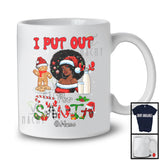 Personalized I Put Out For Santa; Lovely Christmas Custom Name Santa Afro Woman; Plaid Family T-Shirt