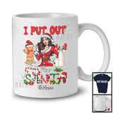 Personalized I Put Out For Santa; Lovely Christmas Custom Name Santa Woman; Plaid Family T-Shirt