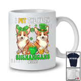 Personalized I Put The He In Shenanigans; Lovely St. Patrick's Day Custom Name Corgi; Couple T-Shirt