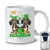 Personalized I Put The He In Shenanigans; Lovely St. Patrick's Day Custom Name Dachshund T-Shirt