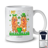 Personalized I Put The He In Shenanigans; Lovely St. Patrick's Day Custom Name Golden Retriever T-Shirt