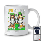 Personalized I Put The He In Shenanigans; Lovely St. Patrick's Day Custom Name Shelties; Couple T-Shirt