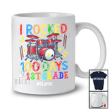 Personalized I Rocked 100th Day of 1st Grade; Amusing School Drum; Custom Name Drummer T-Shirt