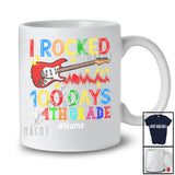 Personalized I Rocked 100th Day of 4th Grade; Amusing School Bass Guitar; Custom Name Guitarist T-Shirt