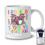 Personalized I Rocked 100th Day of 4th Grade; Amusing School Drum; Custom Name Drummer T-Shirt