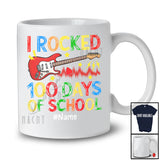 Personalized I Rocked 100th Day of School; Amusing School Bass Guitar; Custom Name Guitarist T-Shirt