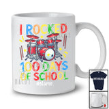 Personalized I Rocked 100th Day of School; Amusing School Drum; Custom Name Drummer T-Shirt