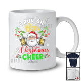 Personalized I Run On Beer And Christmas Cheer; Joyful Custom Name Santa; Drinking T-Shirt